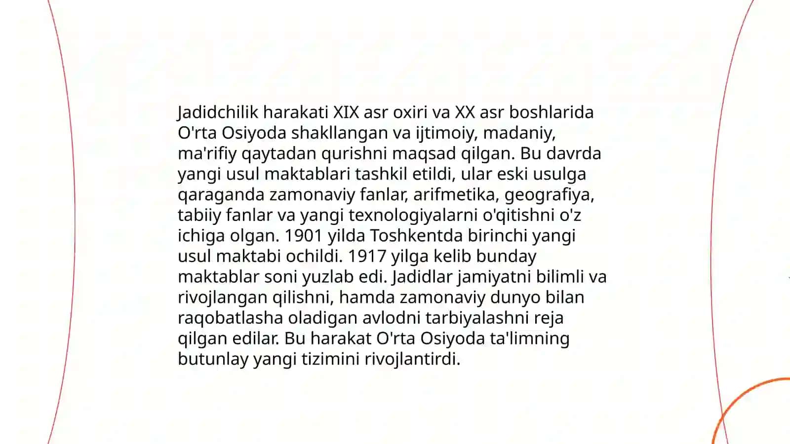 Jadid marifat parvarlarning o'lkamizdagi ijtimoiy va manaviy hayotdagi o'rni 4