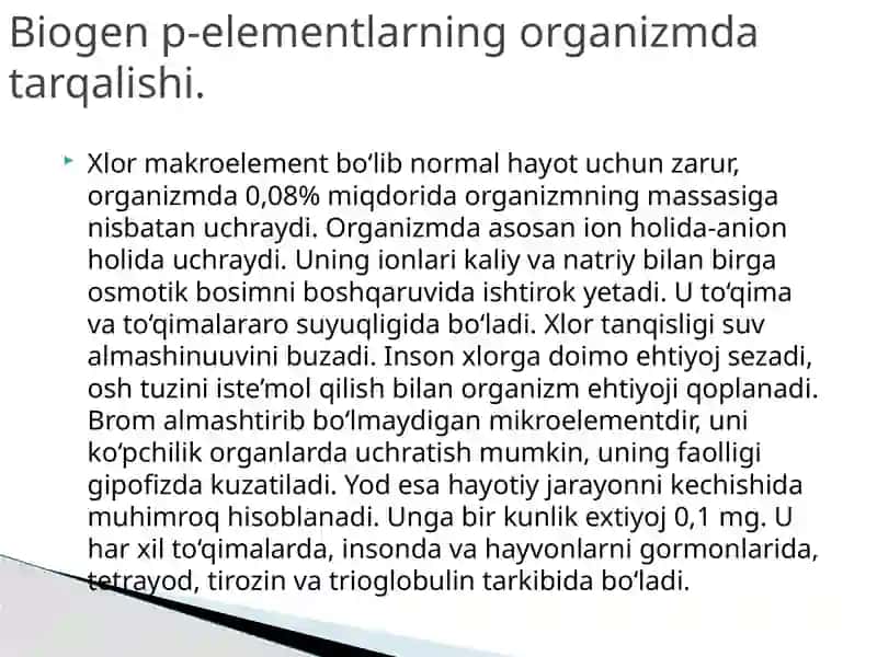 BIOGEN ELEMENTLAR KONSENTRATSIYASI O’ZGARISHI BILAN BOG’LIQ BO’LGAN ENDEMIK VA KASB KASALLIKLARI 4