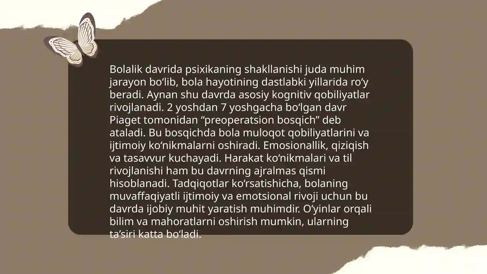 Psixikaning rivojlanishi haqida tushuncha 4