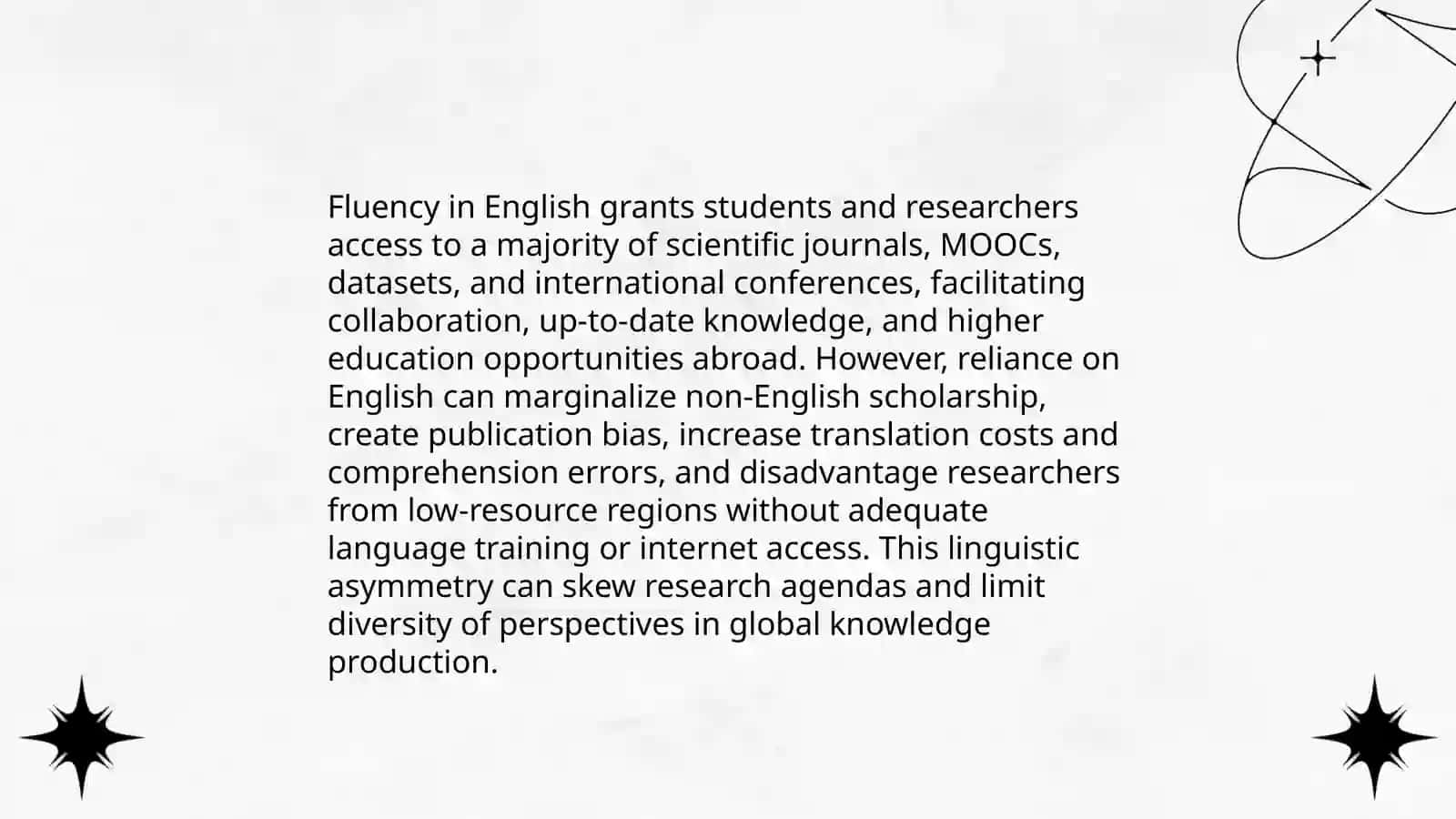 Ba'zi odamlar ingliz tilini o'rganish kamchiliklardan ko'ra ko'proq foyda keltiradi deb hisoblashadi 4