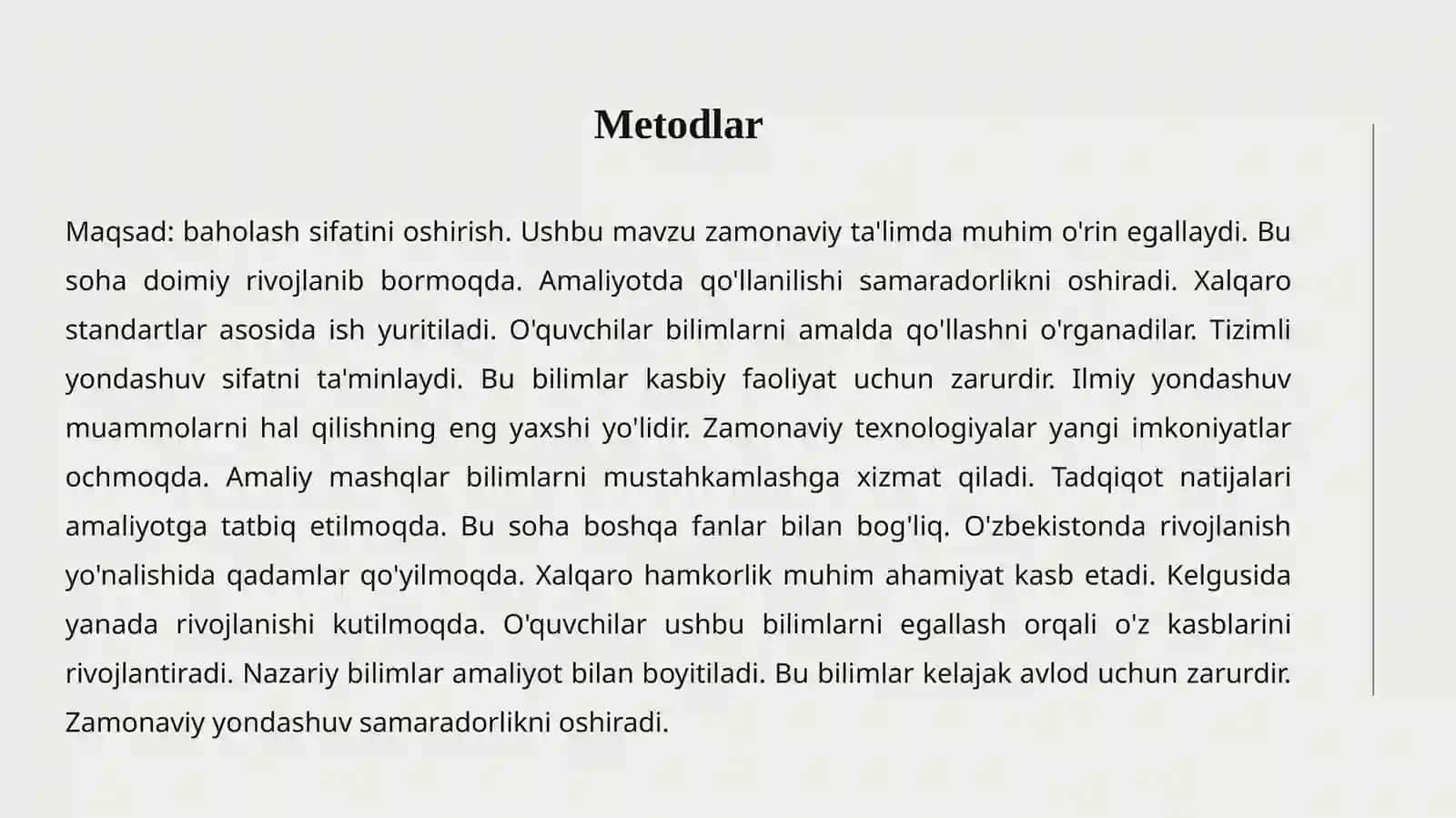 ZAMONAVIY BAHOLASH 4