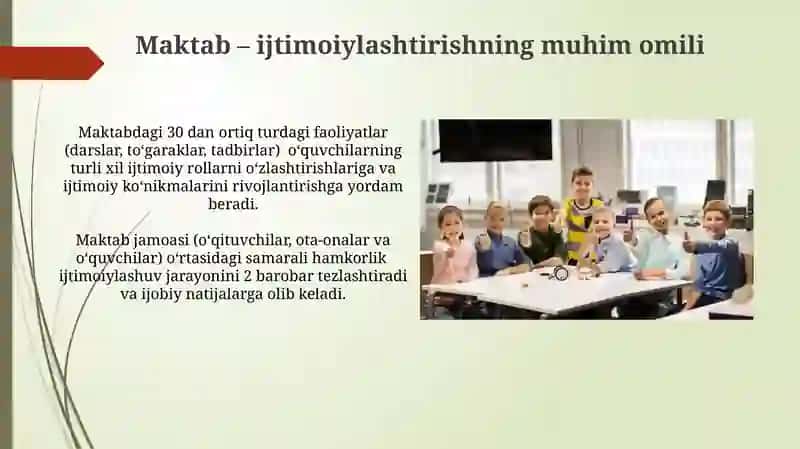 Boshlangʻich sinf oʻquvchilarining ijtimoiylashtirish asoslari 4