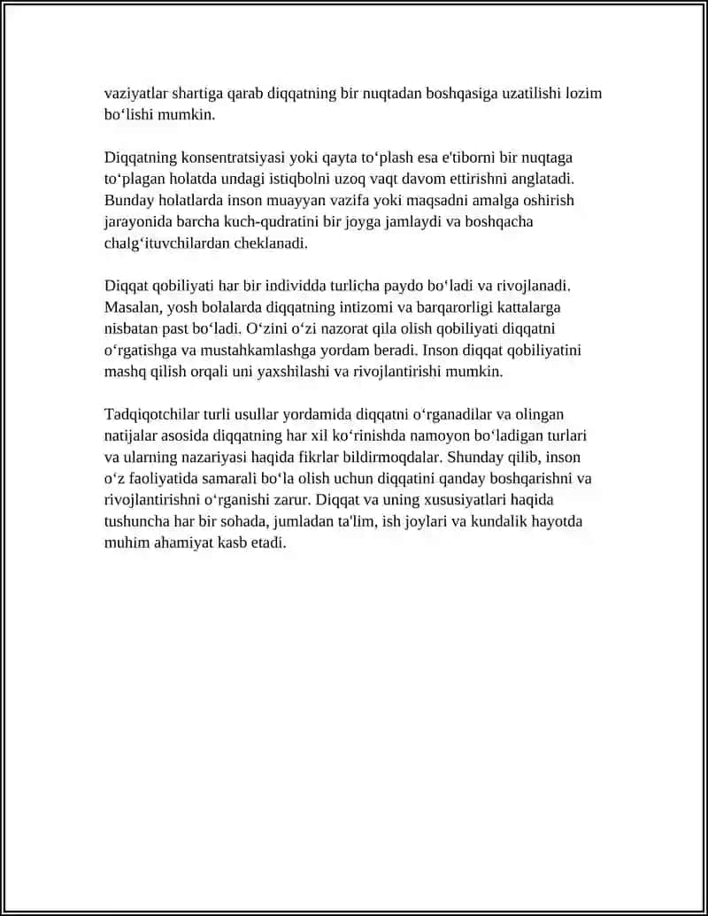 DIQQAT VA UNING TURLARI 4