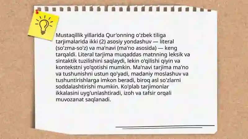 Mustaqillik yillarida Qur'onning o'zbek tiliga tarjima qilinishi va tafsirlari haqida 4