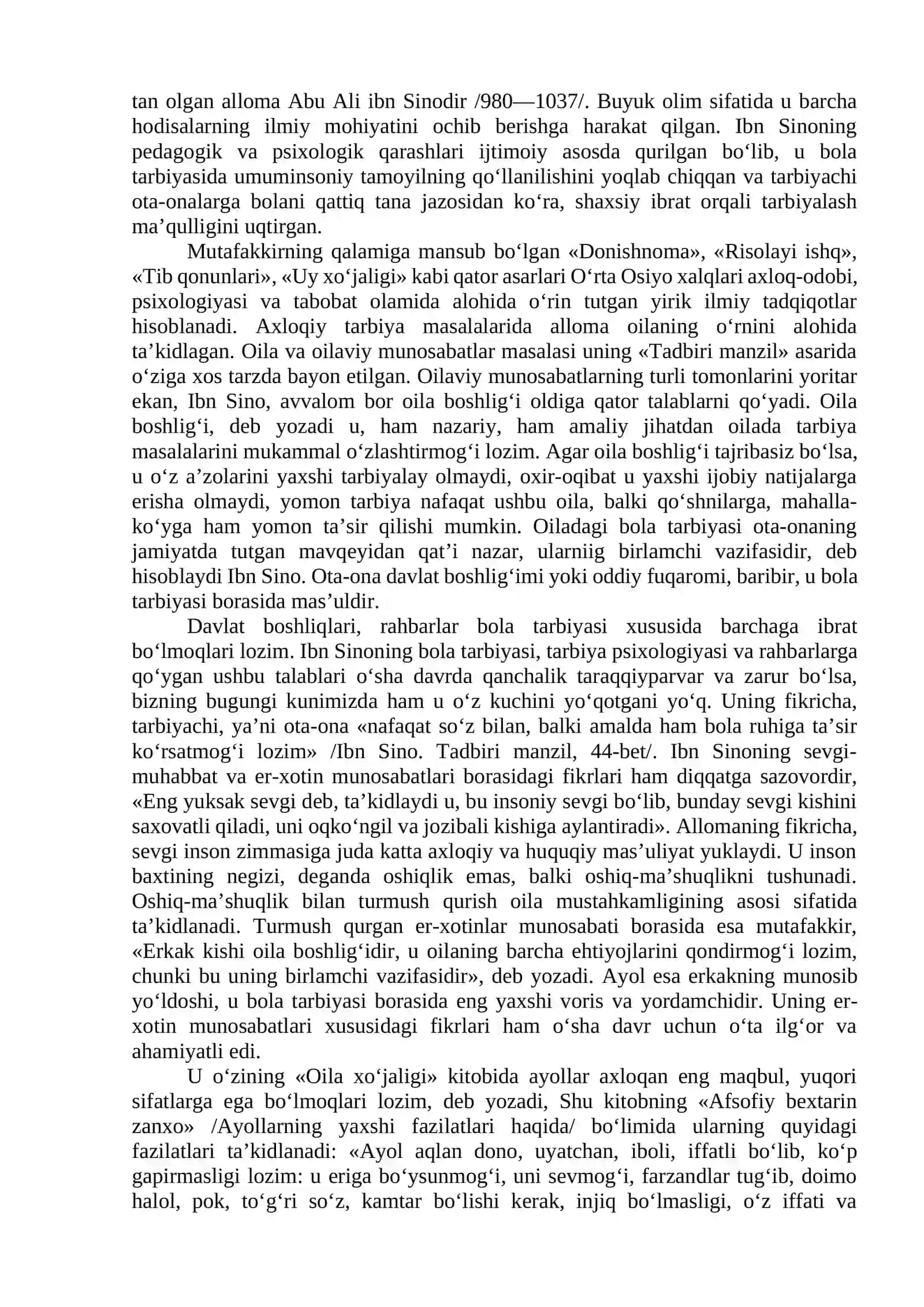 SHARQ MUTAFAKKIRLARINING OILA XUSUSIDA PSIXOLOGIK-PEDAGOGIK QARAShLARI 4
