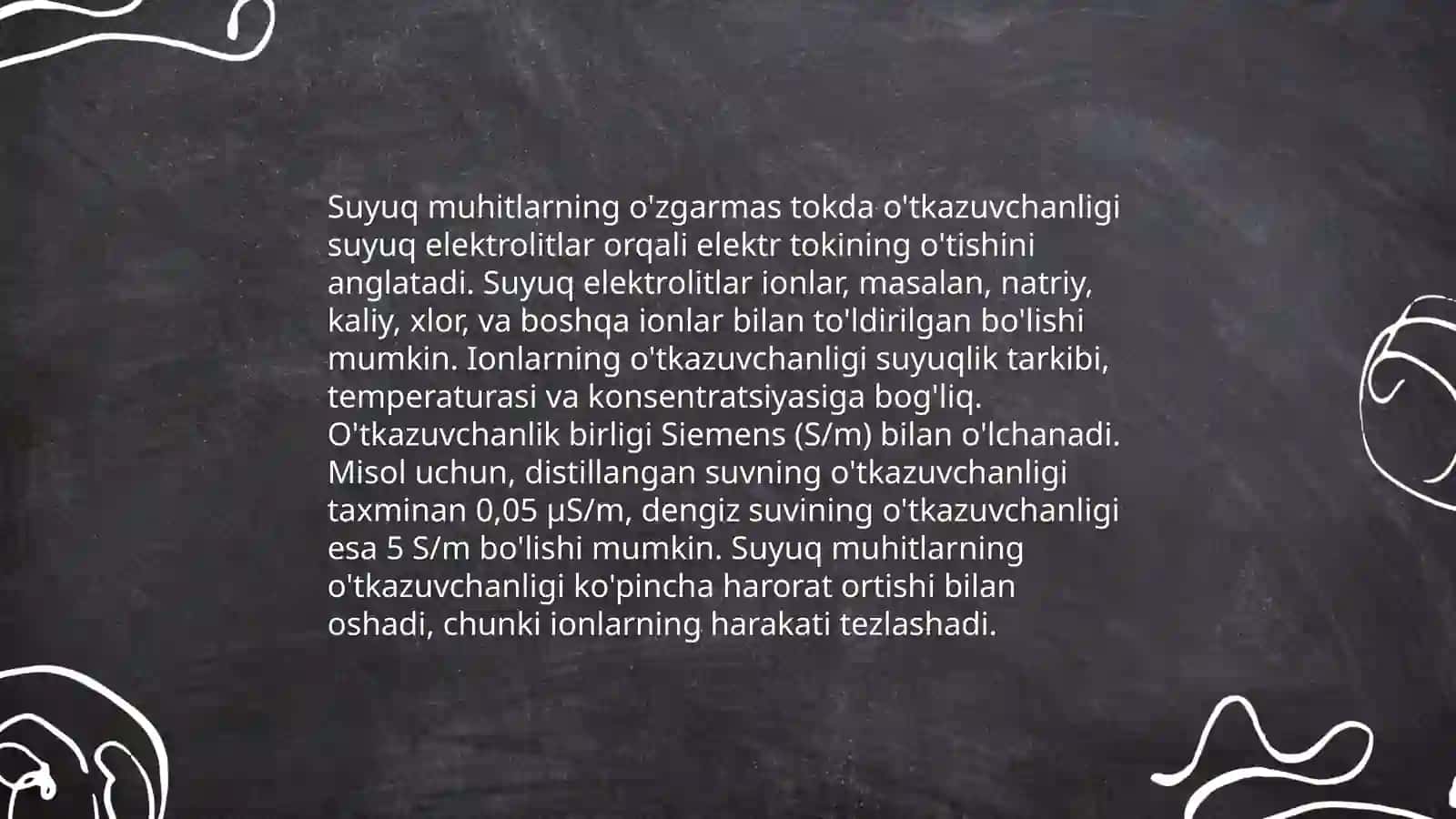 Biologik to'qimalar va suyuqliklarning o'zgarmas tòkda elektr o'tkazuvchanligi 4