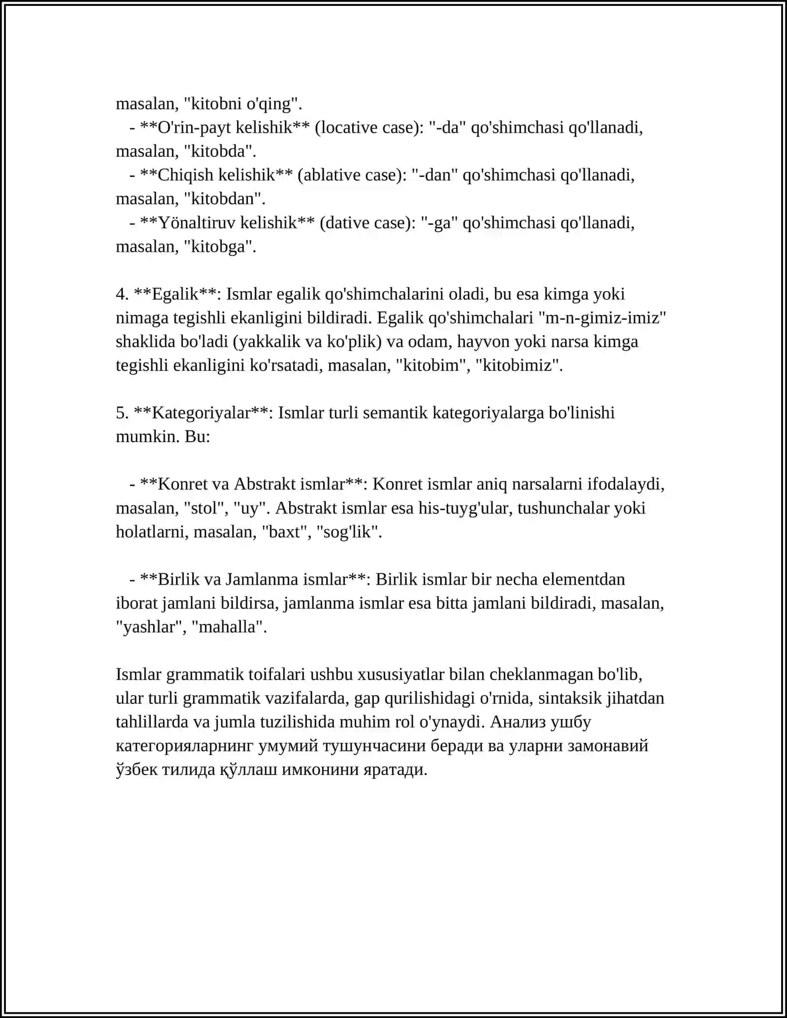 OT GRAMMATIK KATIGORIYALARI BIRINCHI GURUHDA TURLANUVCHI OTLAR 4