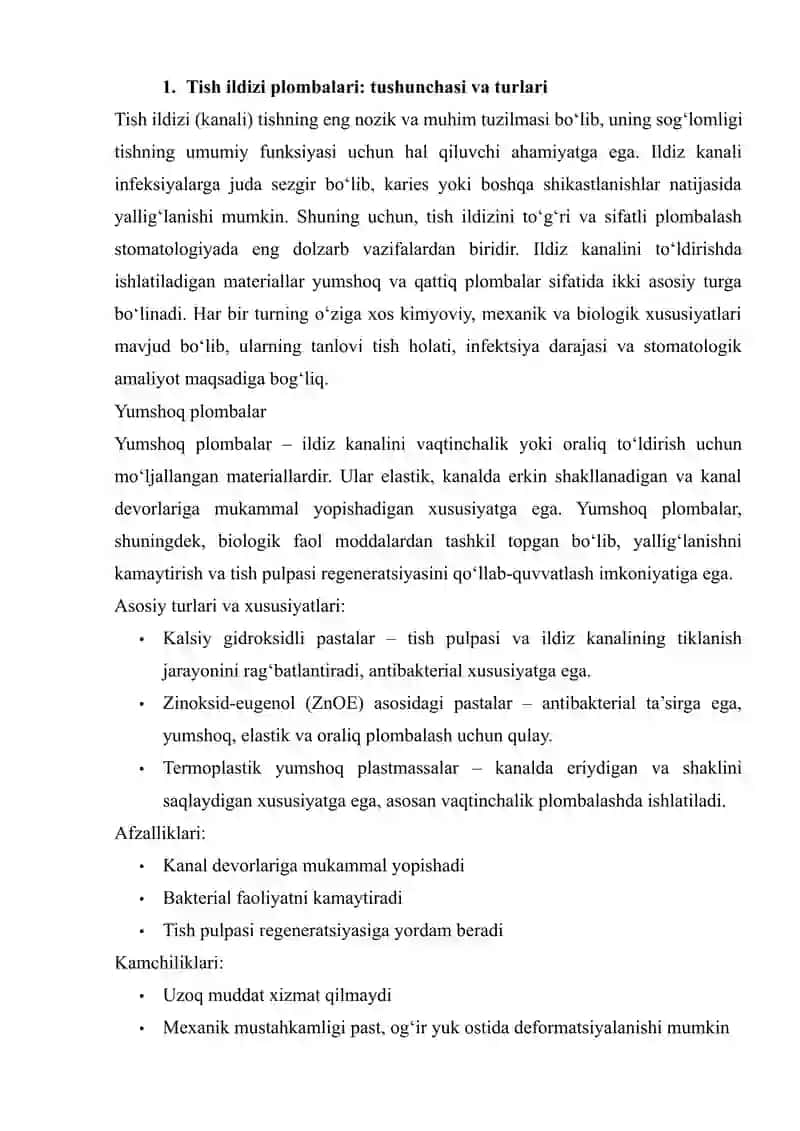 TISH ILDIZIGA ISHLATILADIGAN YUMSHOQ VA QATTIQ PLOMBALAR 4