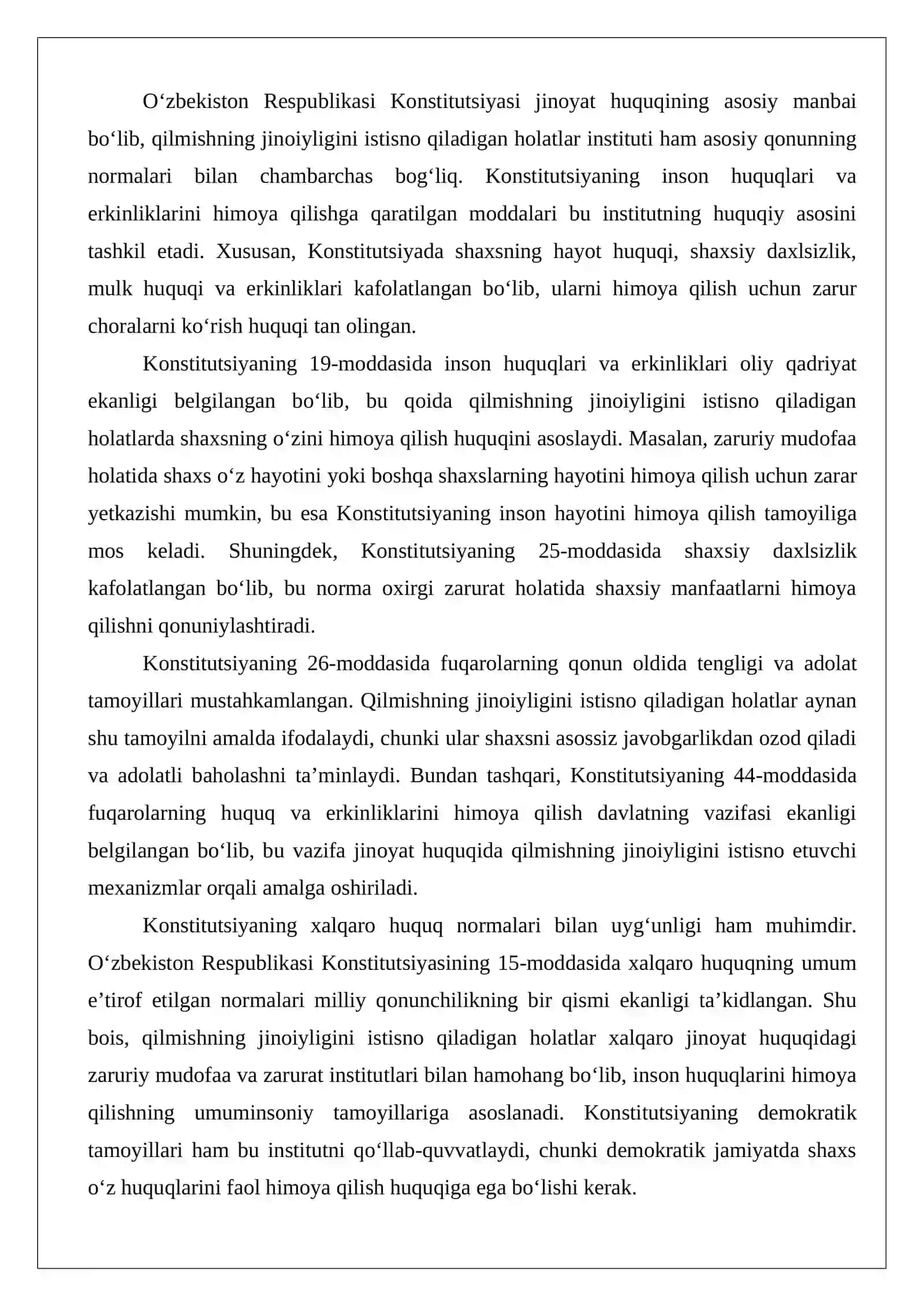 Qilmishning jinoiyligini istisno qiladigan holatlar 4