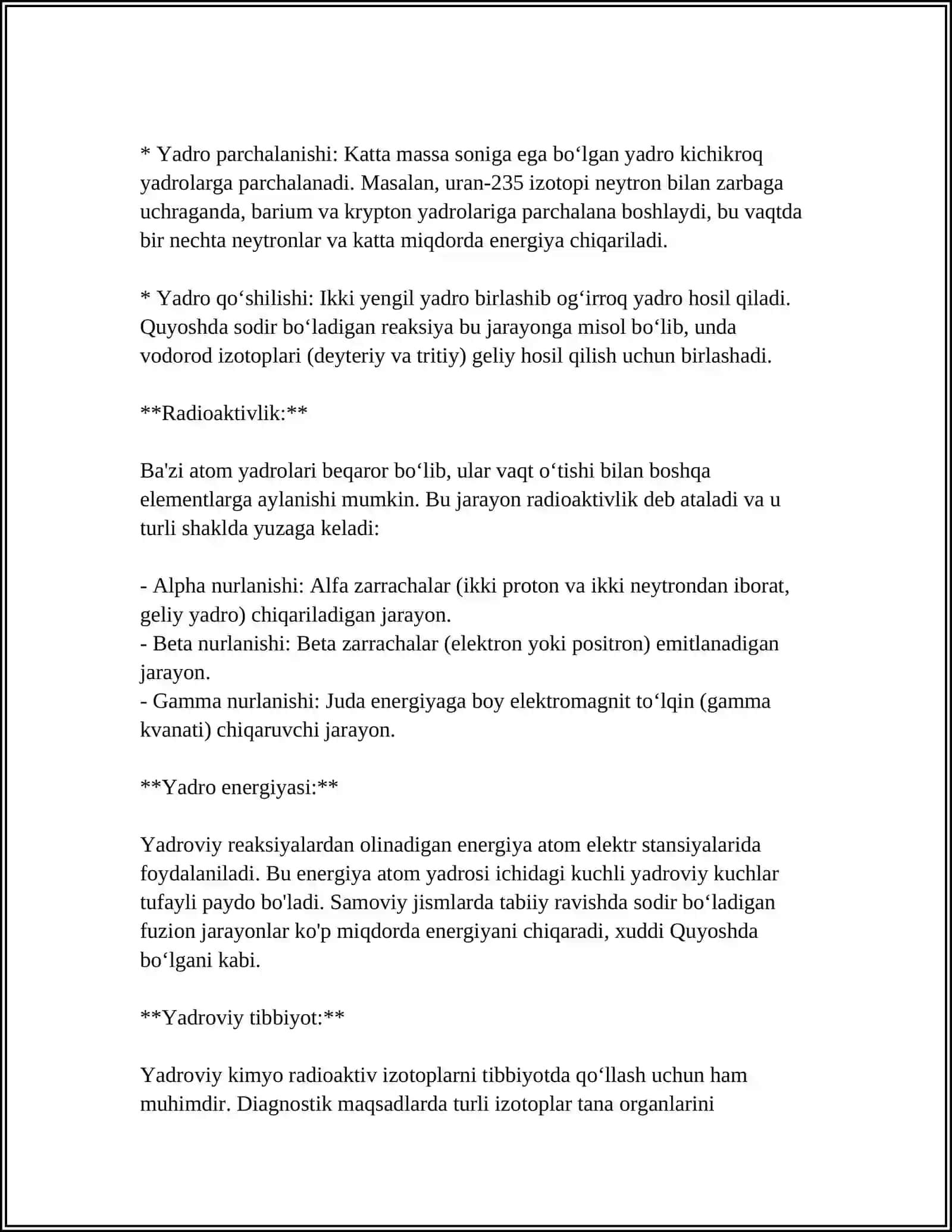 YADRO KIMYOSINING TIBBIYOTDAGI OʻRNI 4