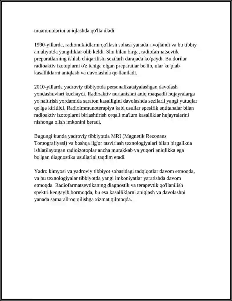 YADRO KIMYOSINING TIBBIYOTDAGI O'MI 4