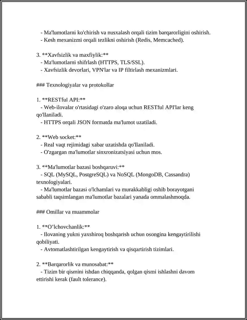 TAQSIMLANGAN ISHLOV BERISH TIZIMLARIDA WEB TEXNOLOGIYALARI FUNKTSIONAL STRUKTURASI 4