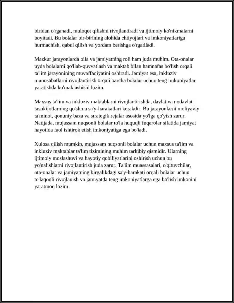 Mujassam nuqsonli bolalar uchun maxsus ta'lim va inkluziv maktablar 4