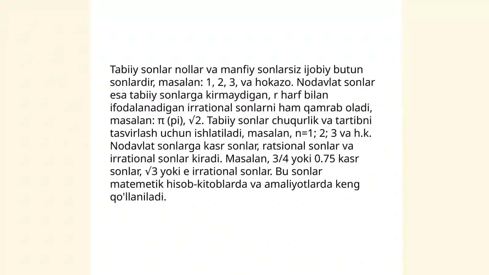 Nomanfiy natural sonlar 4