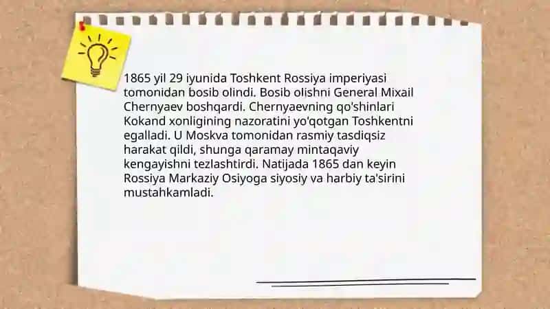 O'rta Osiyo xonliklarining Rossiyasi imperiyasi tomonidan bosib olinishi 4