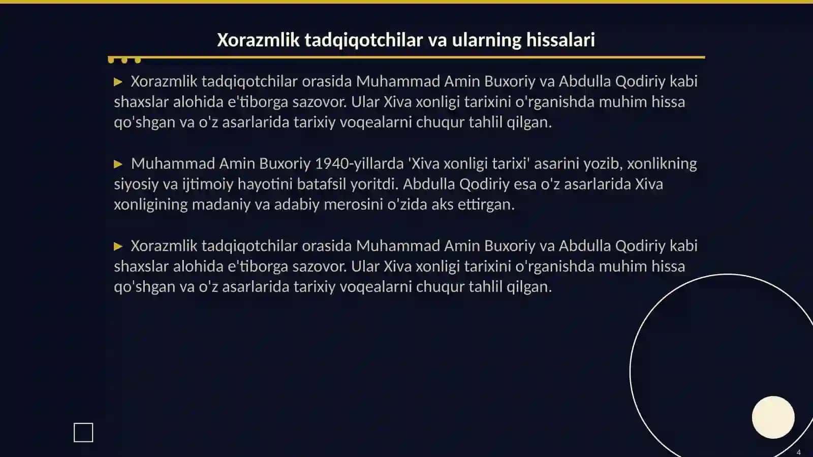 Xiva xonligi tarixini tadqiq qilgan xorazmlik tadqiqotchilar 4