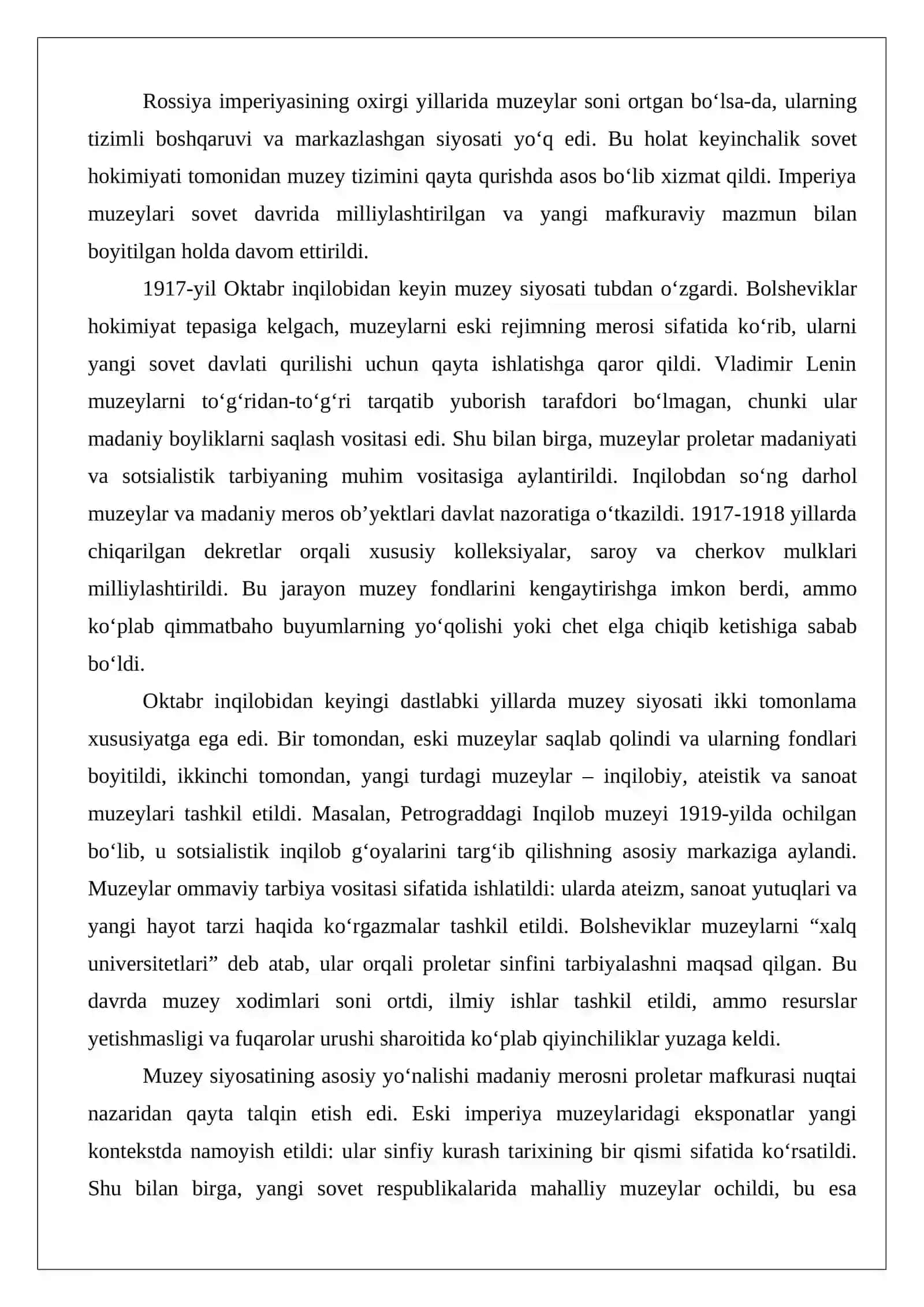 SSSR muzeylarining shakllanishi va taraqqiyoti 4