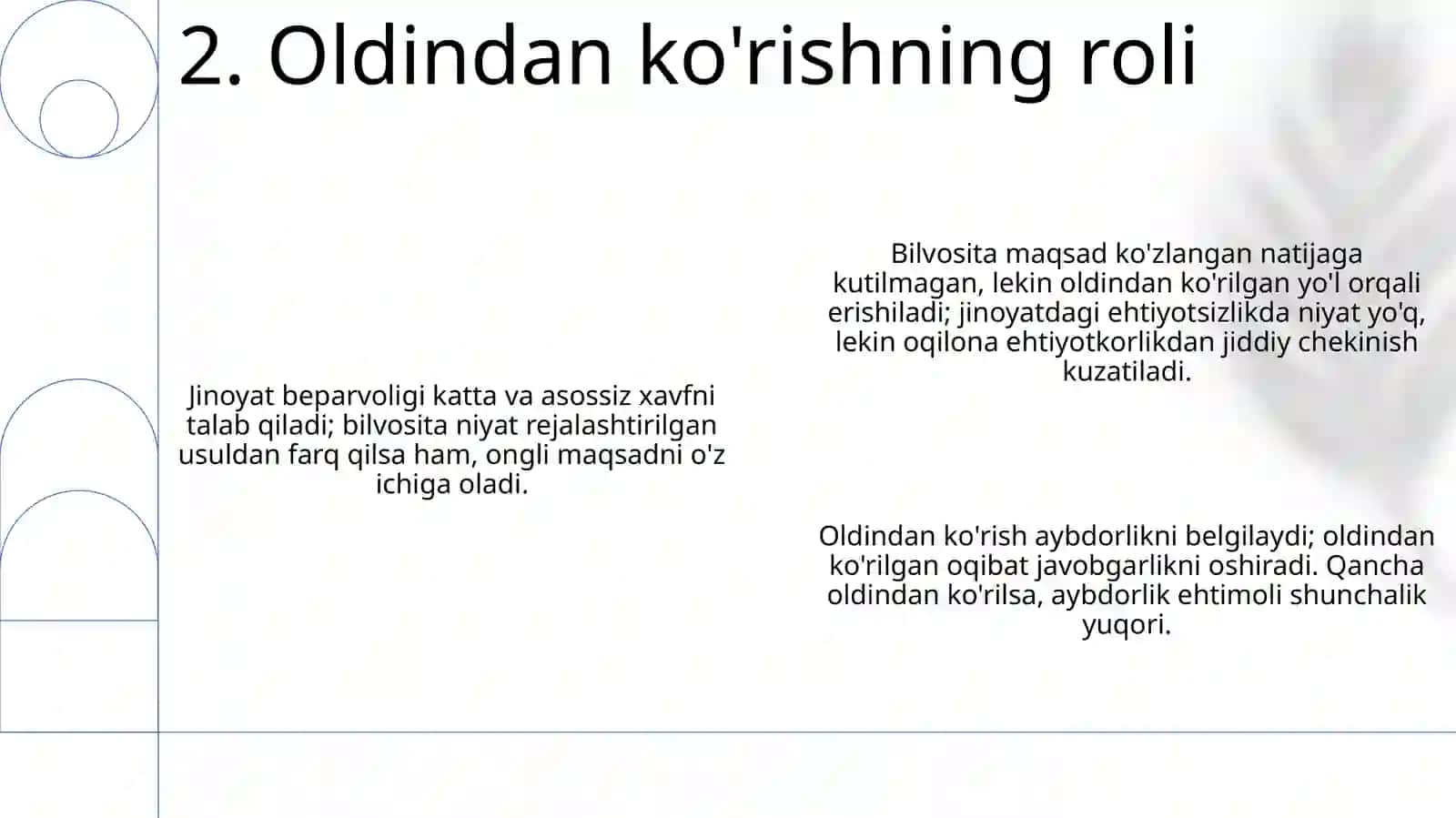 Jinoyat huquqida egri qasdning jinoiy o'z-o'ziga ishonishdan farqi 4