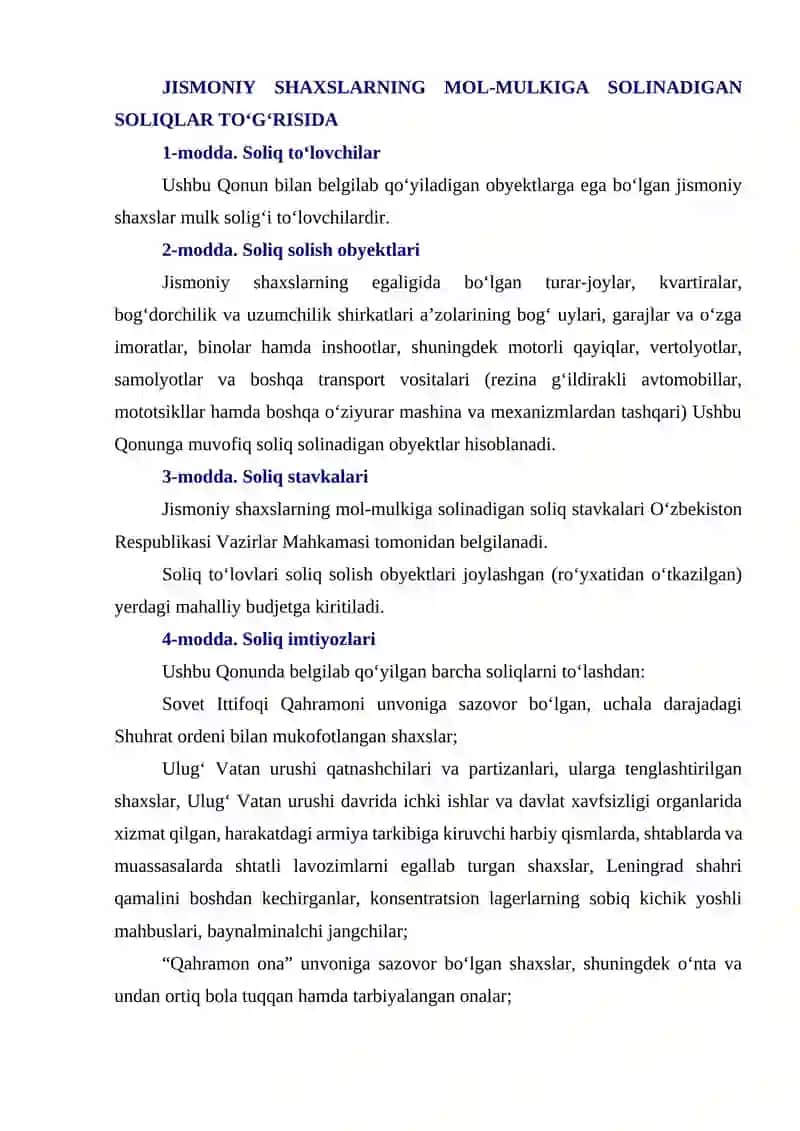 Jismoniy shaxslar to'laydigan mol-mulk va yer solig'i 4
