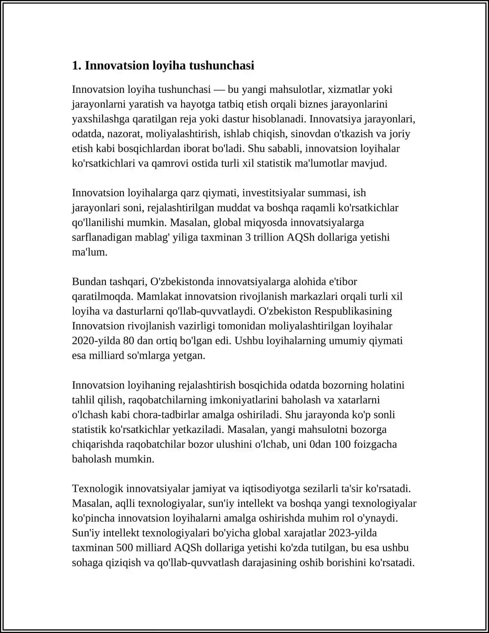 INNAVATSION LOYIHALARNI EKSPERTIZASIO‘VA TANLOVI 4