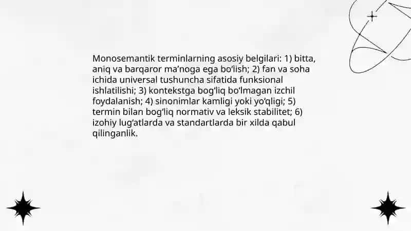 Terminlarning monosemantik xarakteri 4