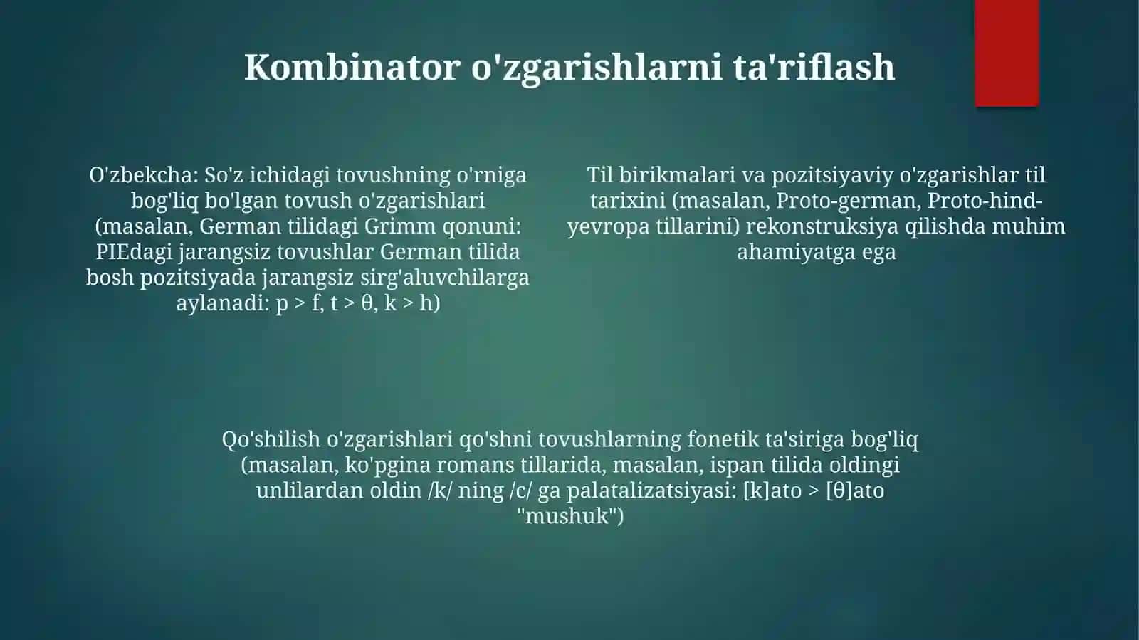 Kombinator va pozitsion tovush oʻzgarishlari 4