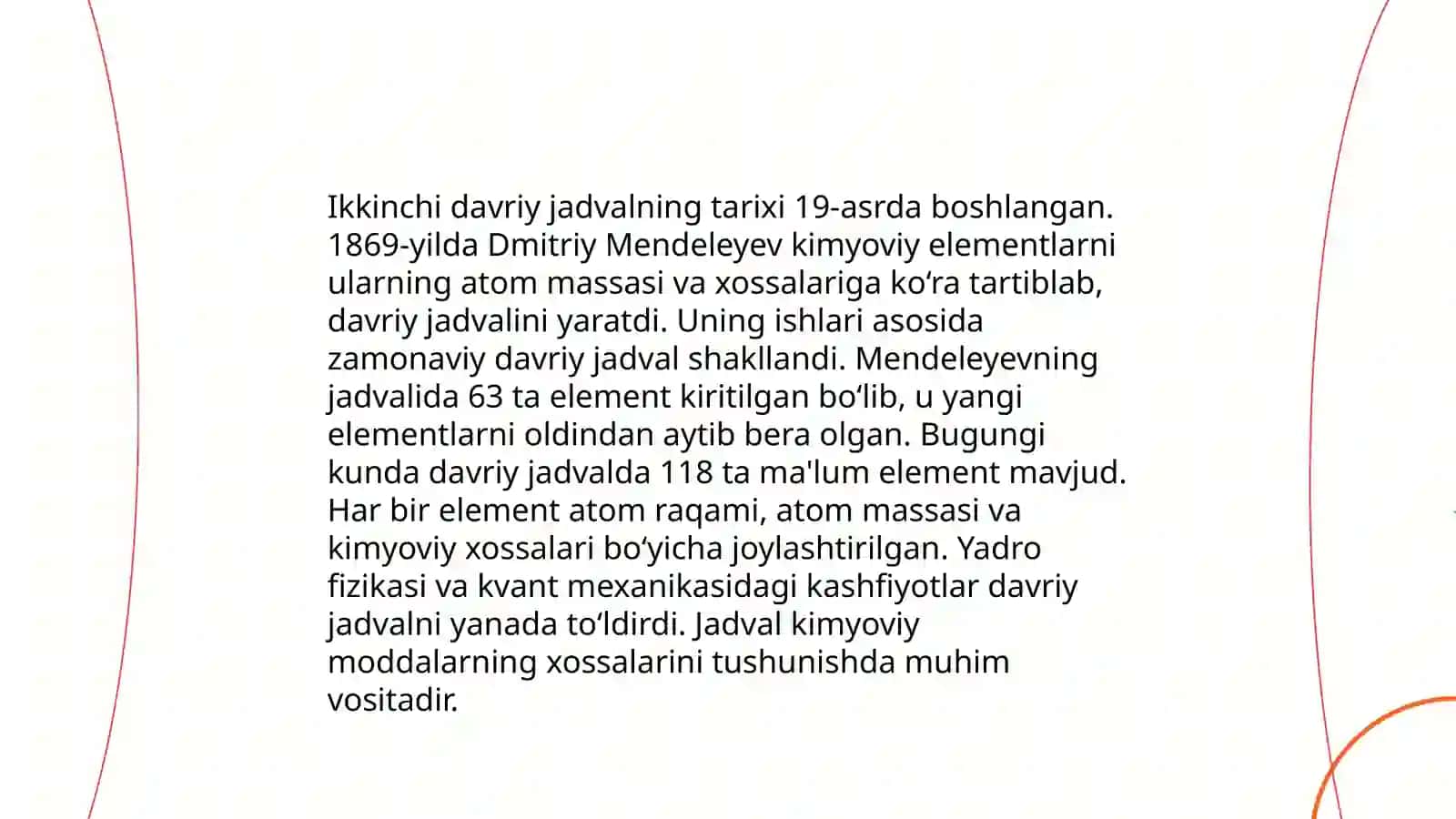 Atomlarning davriy va davriy boʻlmagan xossalari 4