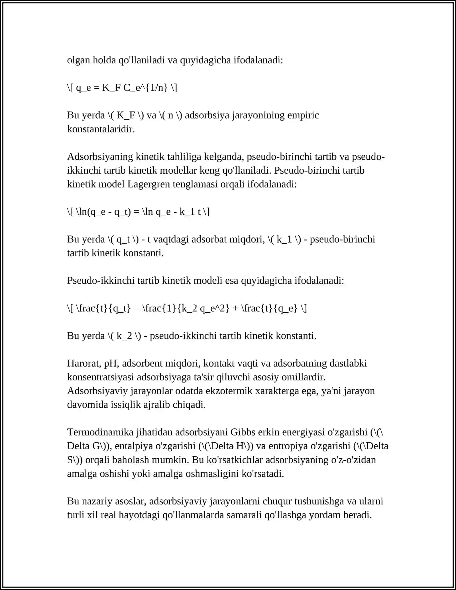ORGANIZMNING HAYOT FAOLIYATIDA ADSORBSIYA JARAYONI 4