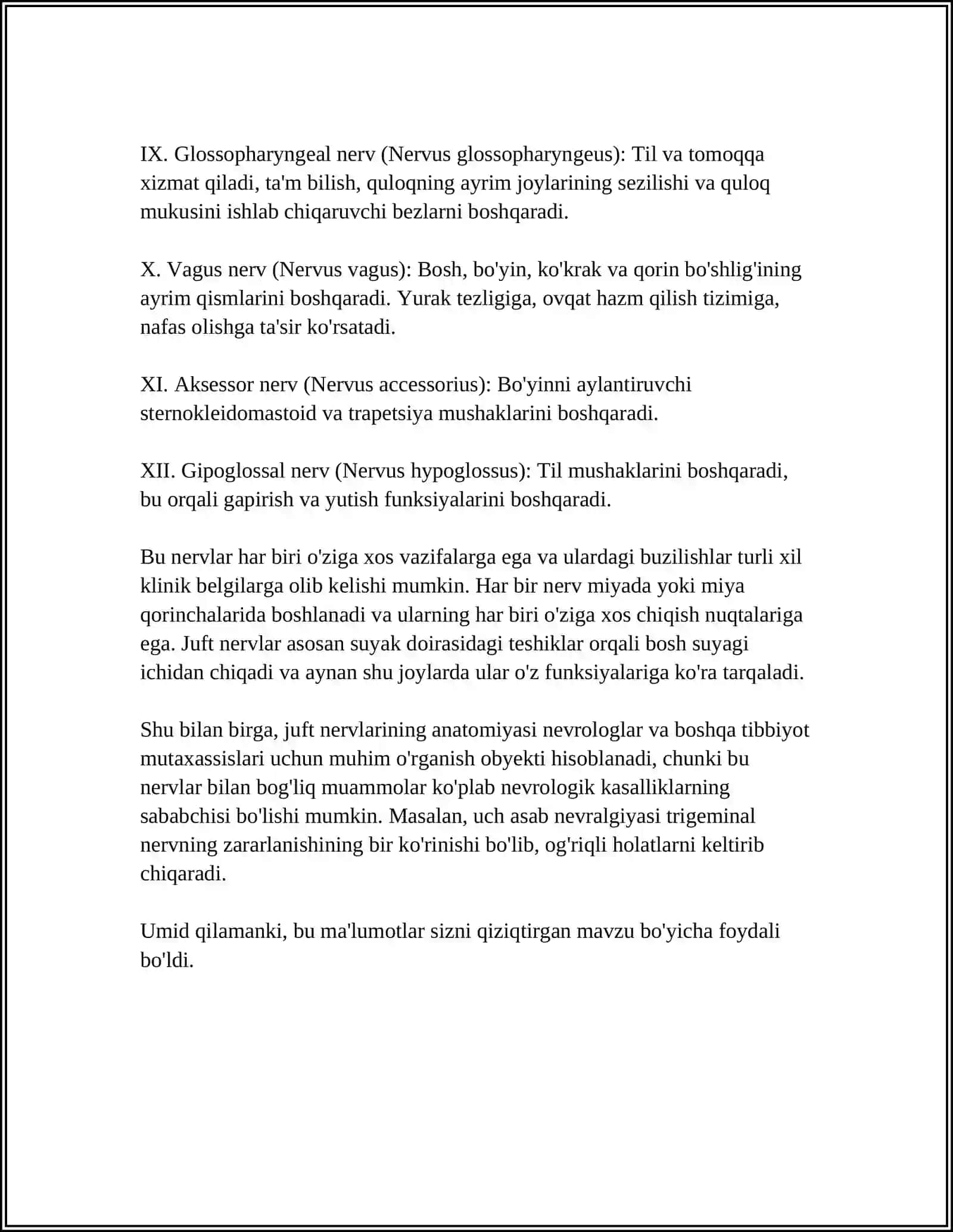 Juft nervlarning anatomiyasi 4