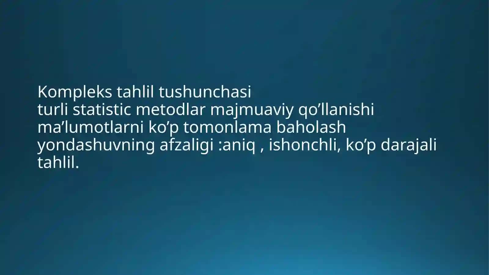 A.P.Kulaichev –Ma’lumotlarni kompleks tahlil qilish metodlari va vositalari. 4