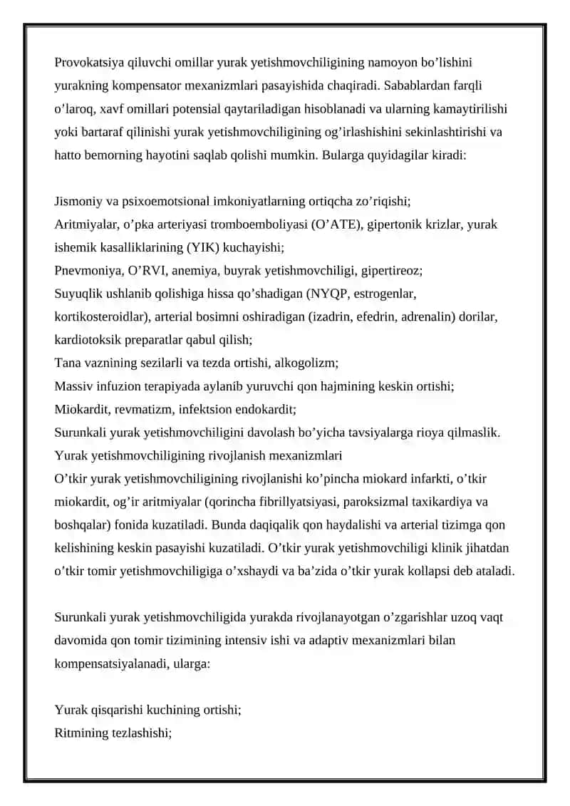 URUSH DAVRIDA ZAHARLANISHLAR:  O'TKIR YURAK QON-TOMIR YETISHMOVCHILIGI 4