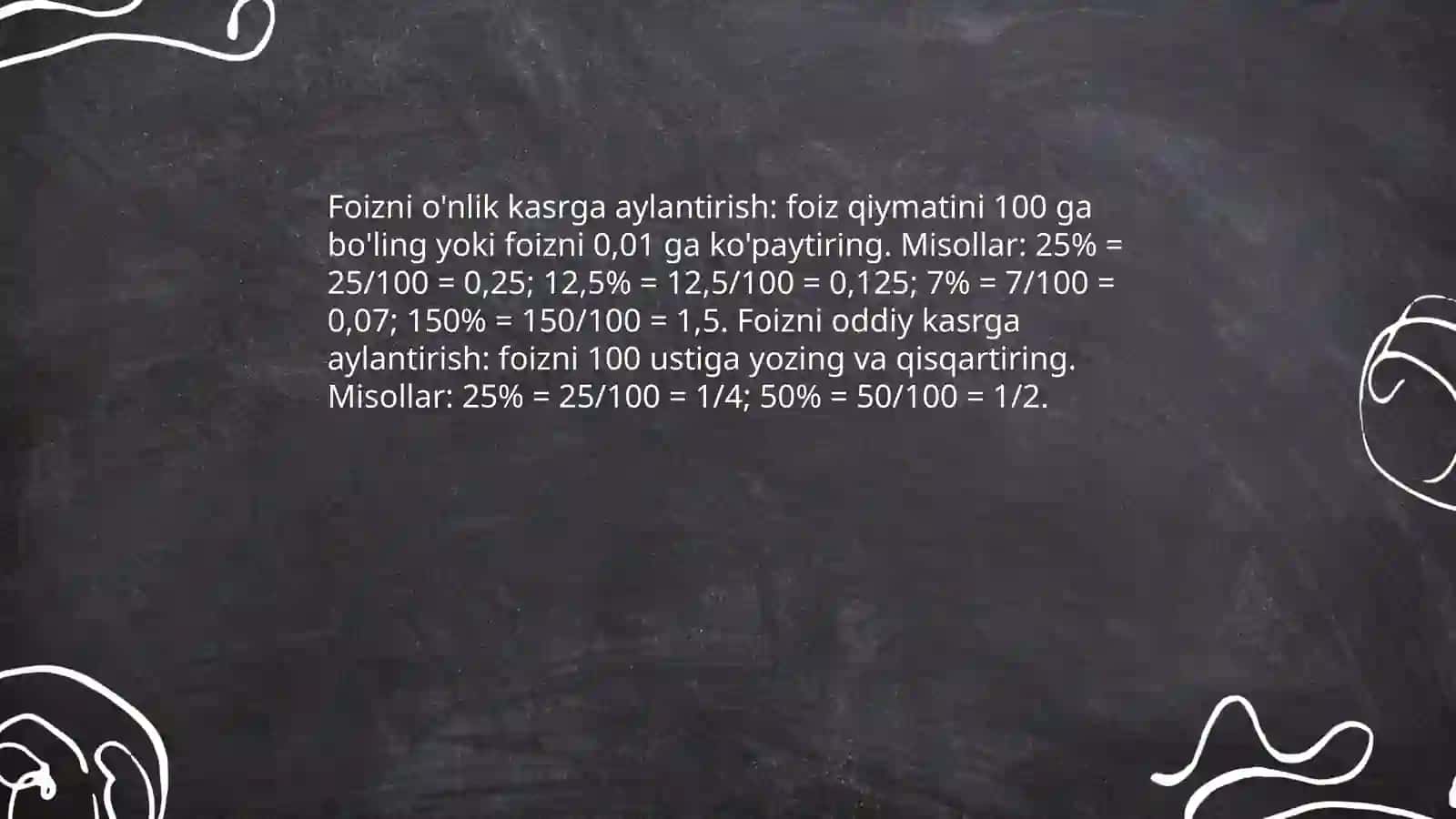 Mavzu matematika foiz mavzusi 4