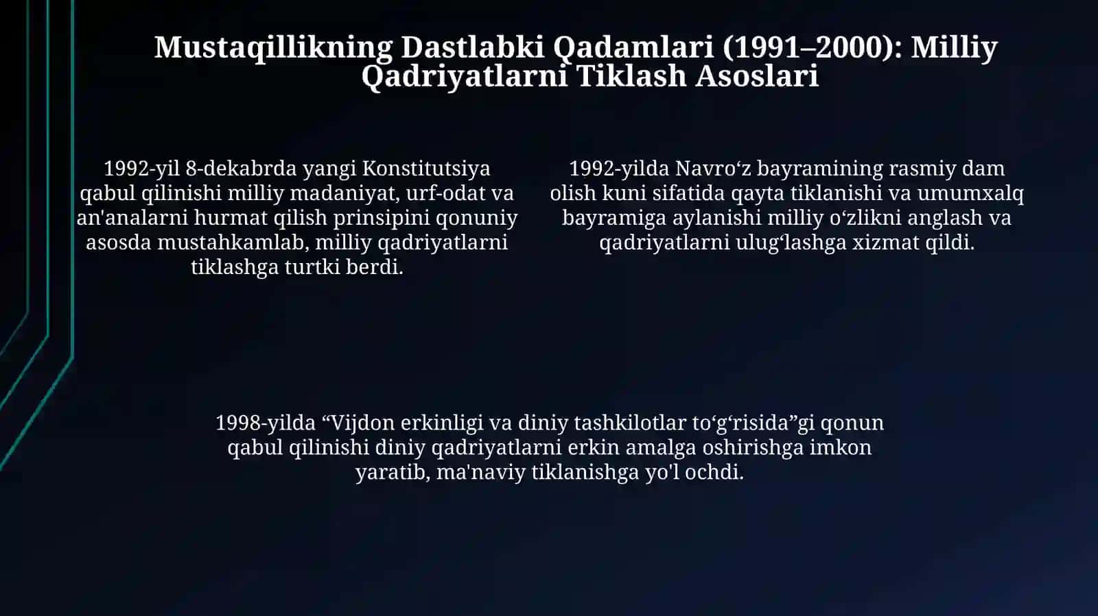 Milliy urf-odatlar, qadriyatlar va an'analarning qayta tiklanishi 4