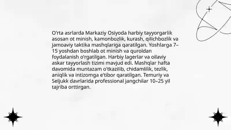 Markaziy Osiyoda qadimgi davr va örta asrlarda jismoniy tarbiya 4