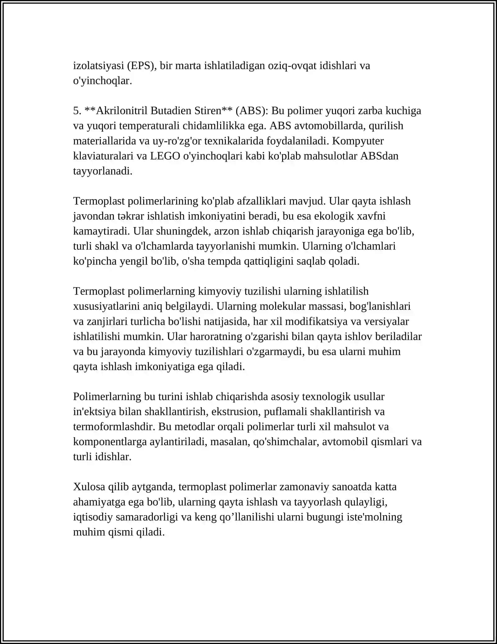 TERMOPLAST VA TERMOREAKTIV POLIMERLAR 4