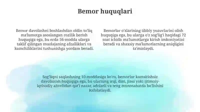 Tibbiyotga oid qonunlar 4