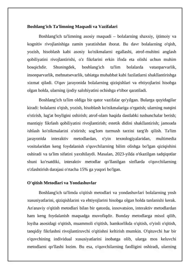 Boshlang'ich Ta'lim Nazariyasi va Asosiy Tushunchalar 4