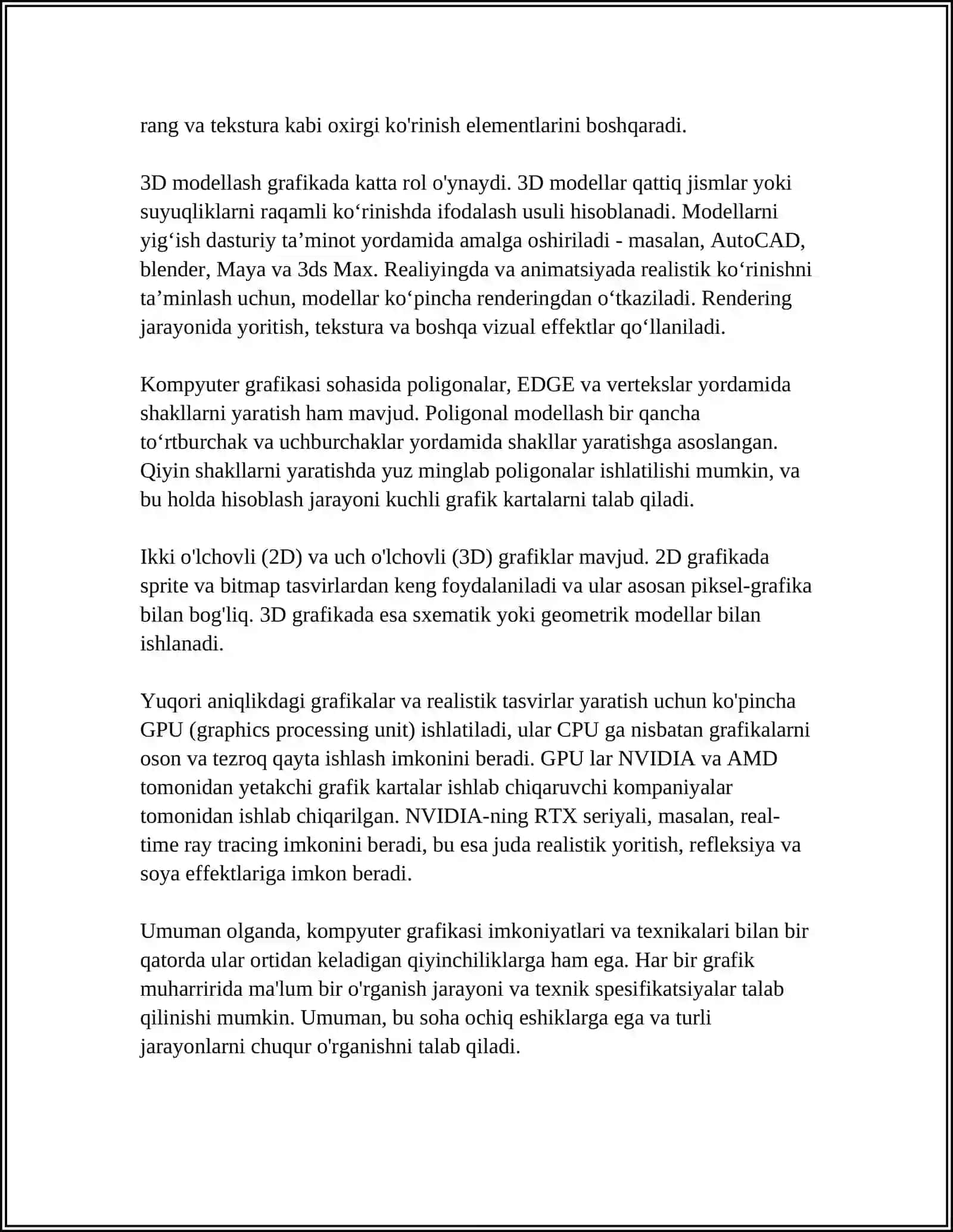 KOMPYUTER GRAFIKASINING DASTURIY TA'MINOTI 4