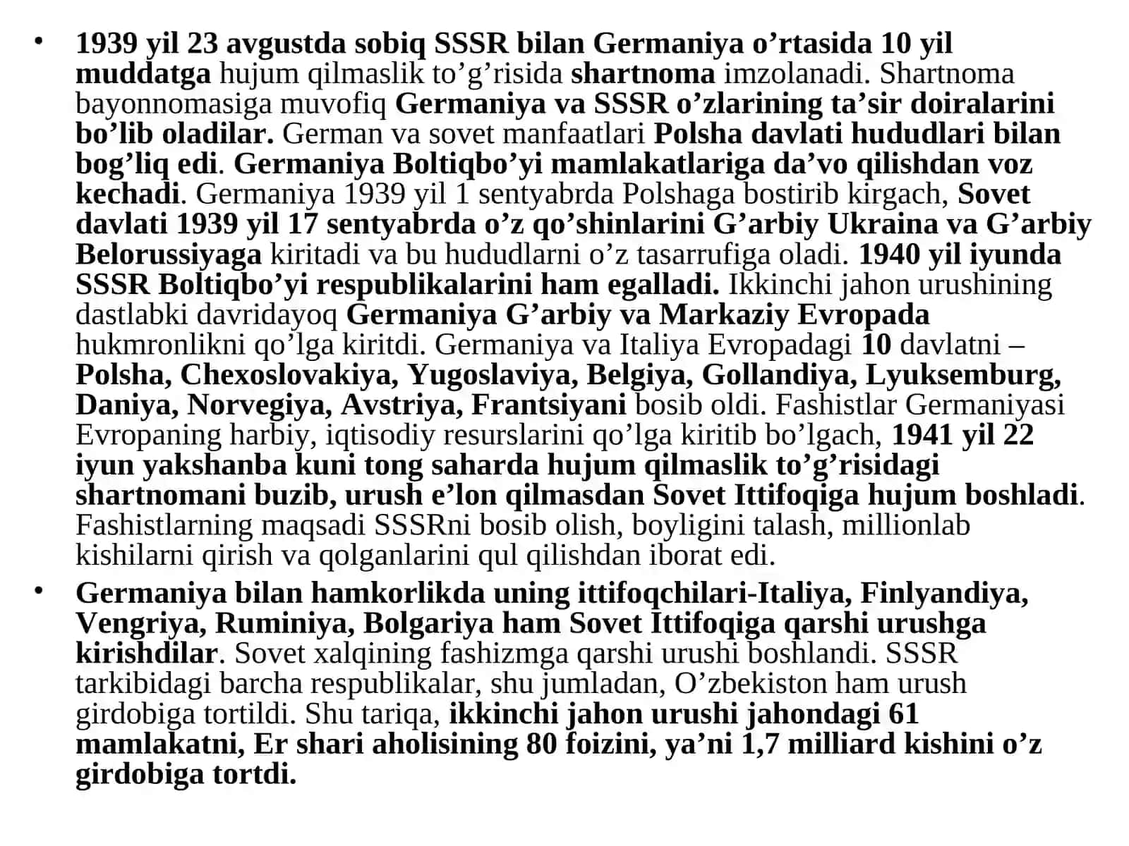 Ikkinchi jahon urushi yillarida o`zbek xalqining fashizm ustidan qozonilgan g`alabaga qo`shgan hissasi 4