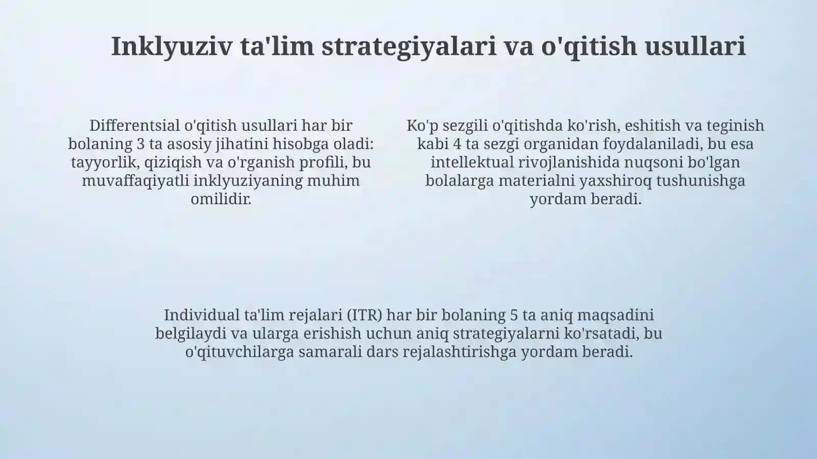 intellektual yetishmovchiligi bor bolalarga inklyuziv talim strategiyalari va shart sharoitlari 4