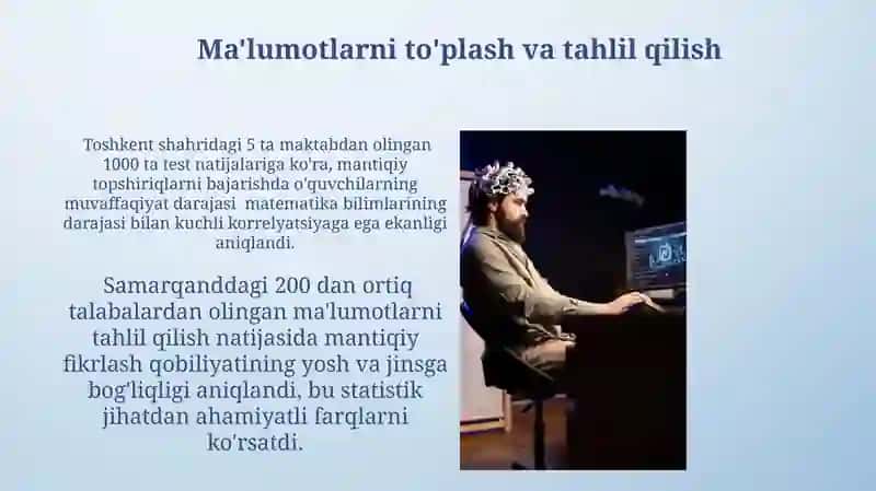 Mantiqiy fikrlashga oid ma'lumotlar bilan ishlash 4