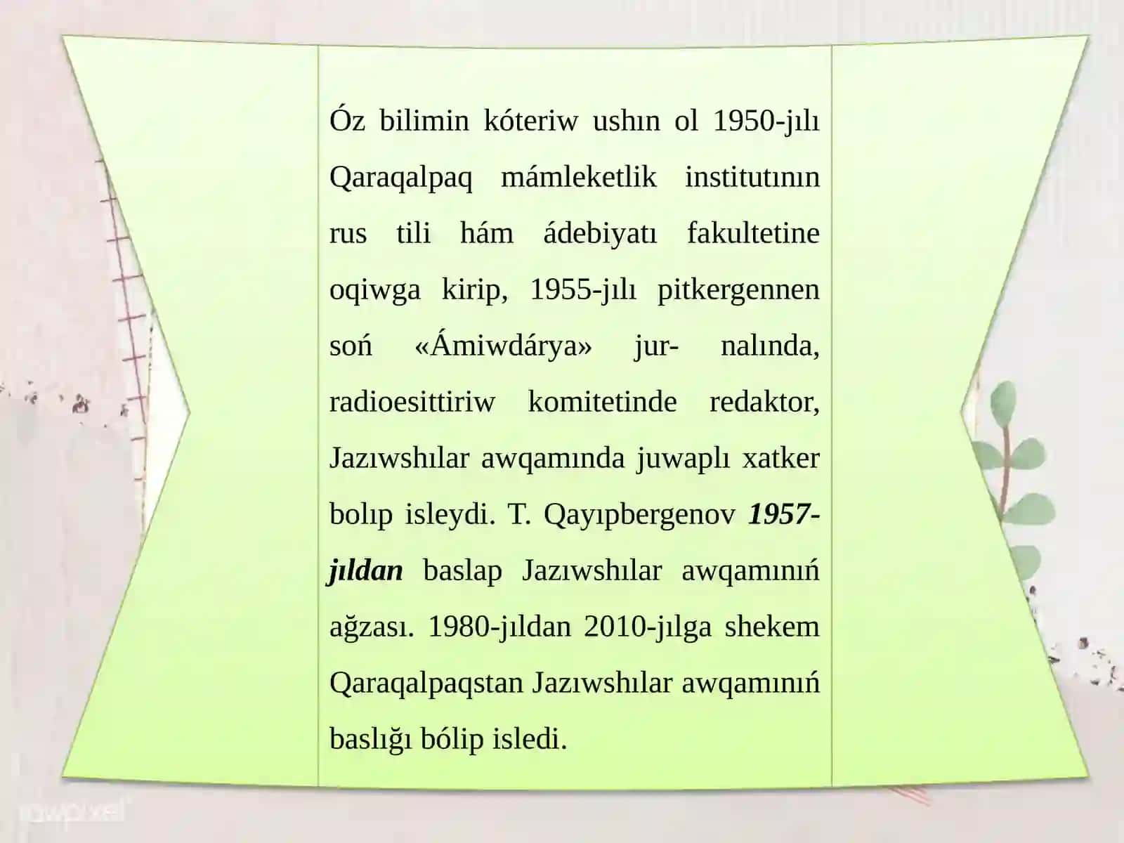 Qaraqalpaqstan hám Ózbekstan xalıq jazıwshısı 4