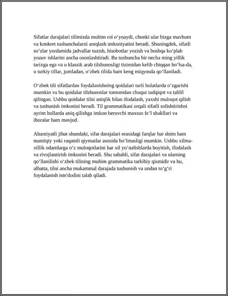 Sifat darajalari tushunchasi 4