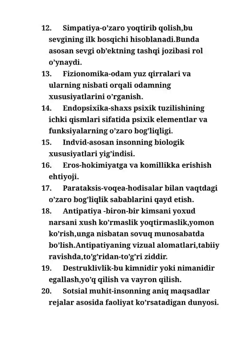 SHAXS PSIXOLOGIYASI BO’YICHA GLOSSARIY 4