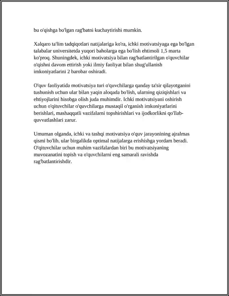 O'QUV FAOLIYATIGA QIZIQISHLAR UNDOVCHI MOTIV VA MOTIVATSIYA 4
