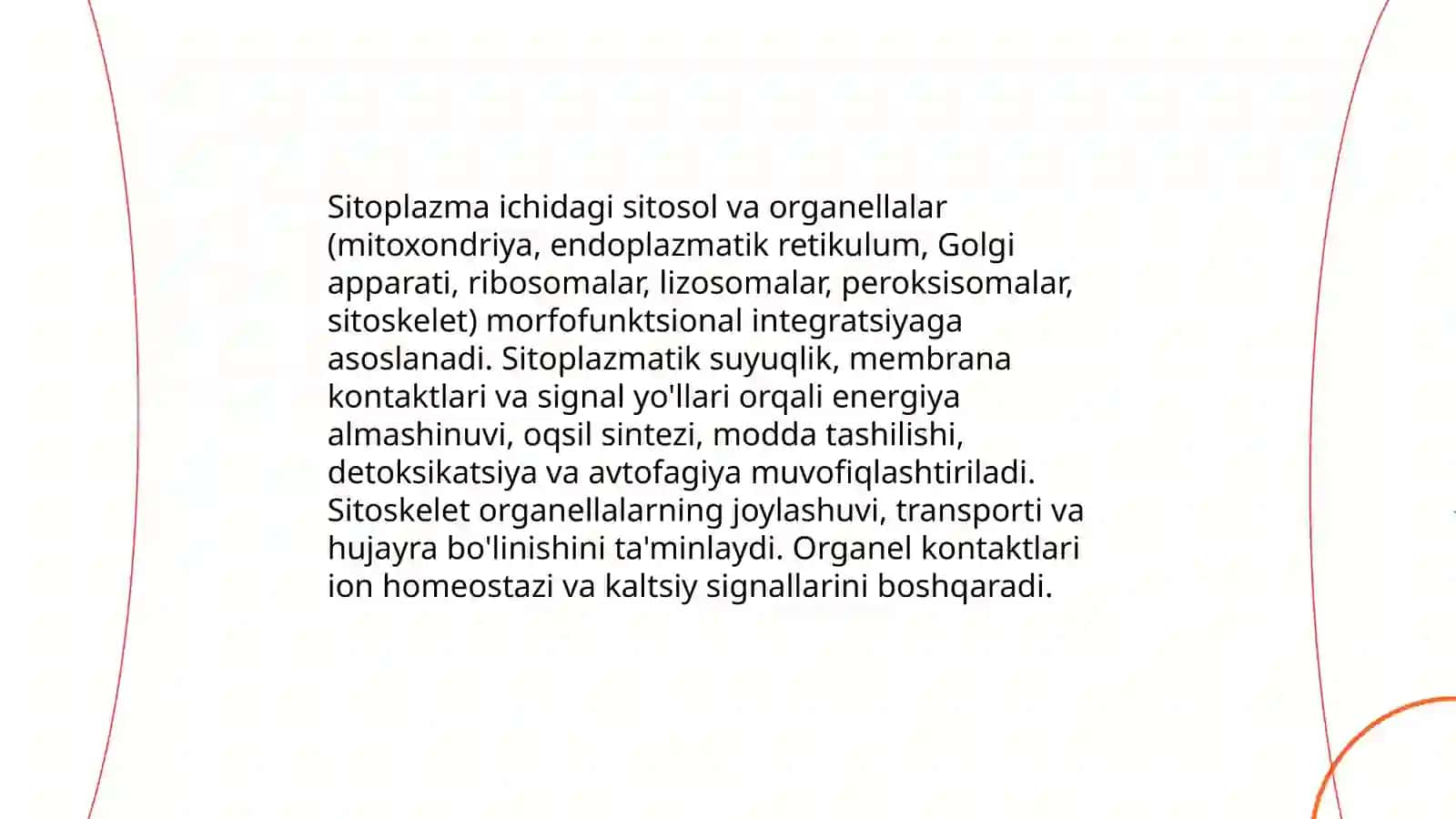 Hujayra tuzilishi.Hujayra nazariyasi.Odam va hayvonlar xromosomalarining morfofunksional xarakteristikasi 4