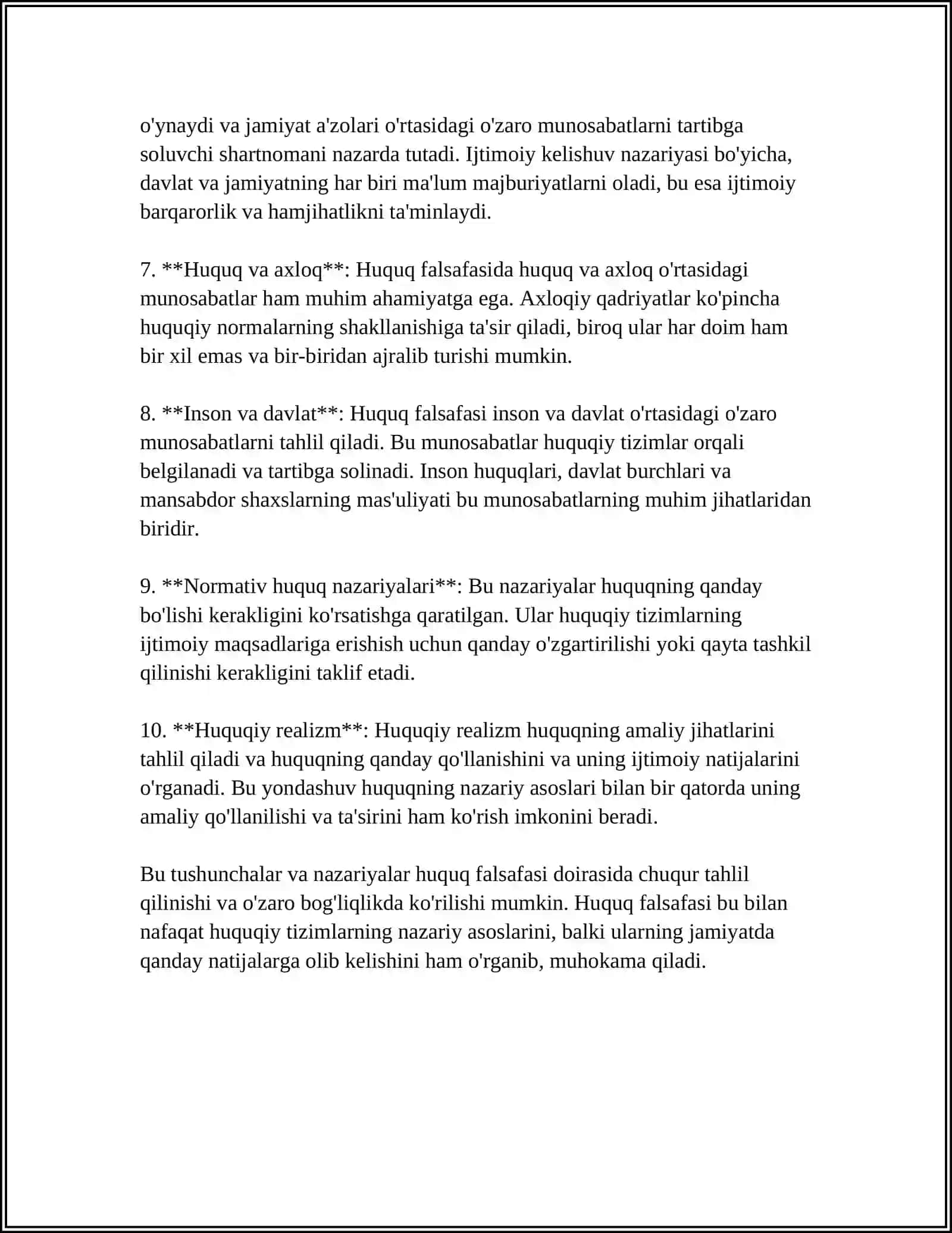 HUQUQ FALSAFASI INSONLAR HAYOTIDA HUQUQNI O'RGANADIGAN FAN SIFATIDA 4