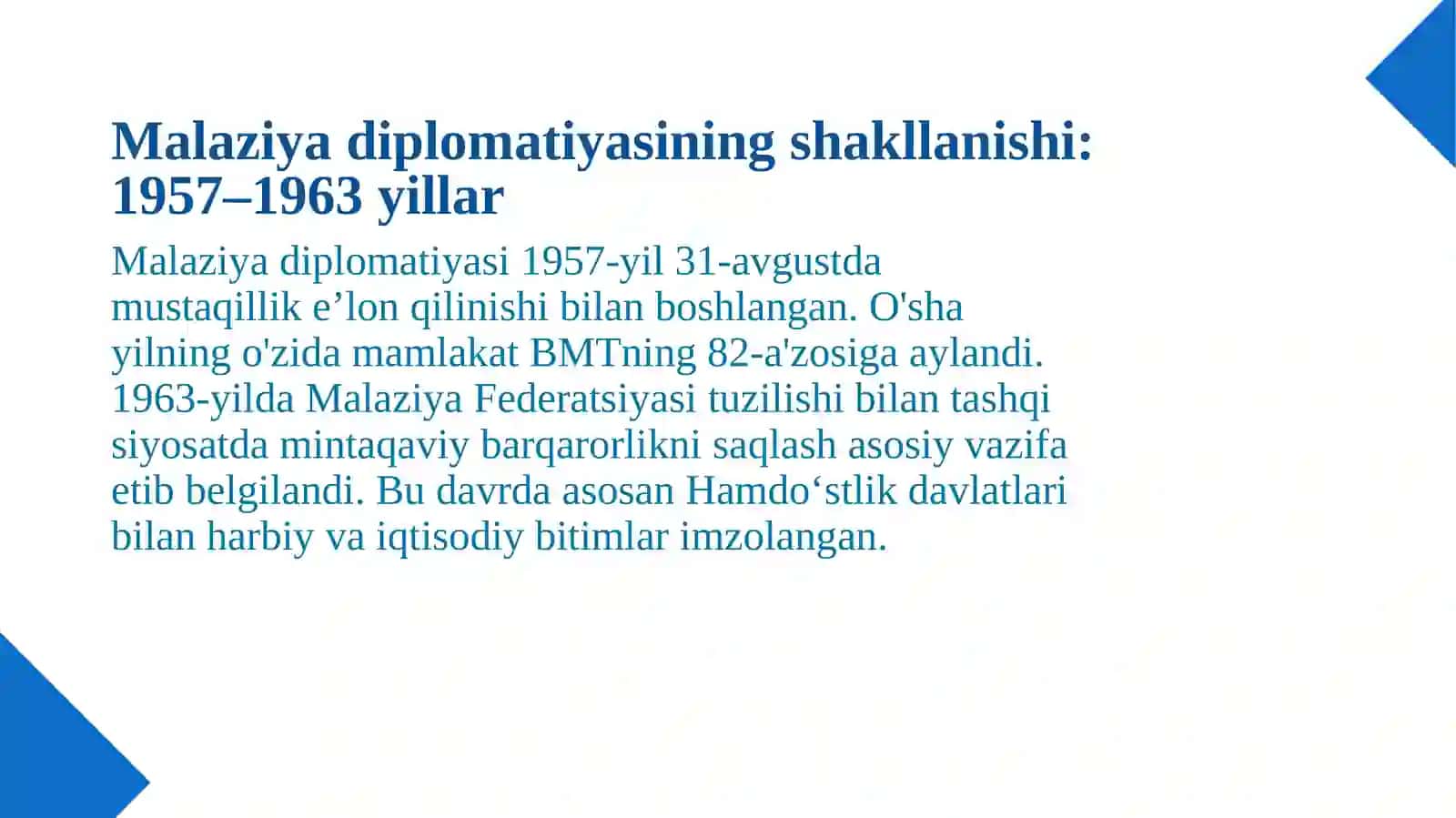 MALAYZIYA DAVLATINING DIPLOMATIYASI VA BIZNES ETIKETI 4