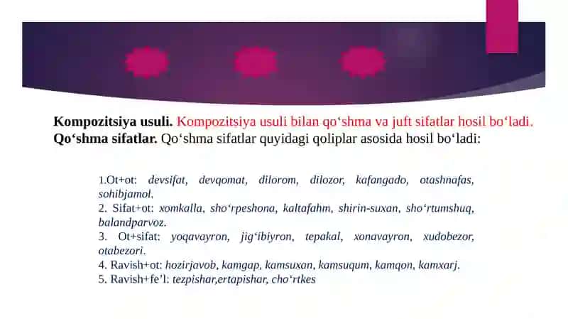 Sifat so'z turkumi 4