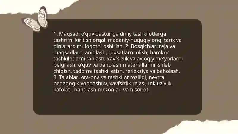 Talabalar bilan Oʻzbekistondagi diniy tashkilotlarga borish 4